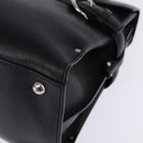 Salvatore Ferragamo Gancini Hand Bag Leather Black Silver Auth 148322-14