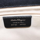 Salvatore Ferragamo Gancini Hand Bag Leather Black Silver Auth 148322-12