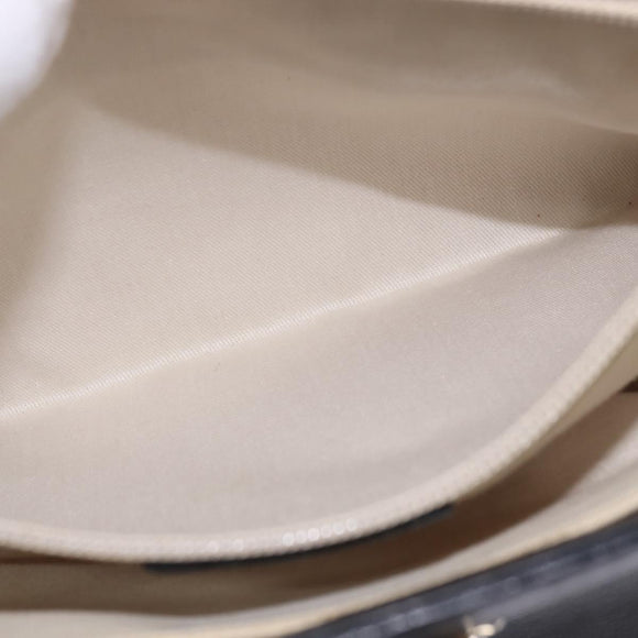 Salvatore Ferragamo Gancini Hand Bag Leather Black Silver Auth 148322