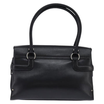 Salvatore Ferragamo Gancini Hand Bag Leather Black Silver Auth 148322 - 0