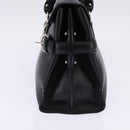 Salvatore Ferragamo Gancini Hand Bag Leather Black Silver Auth 148322-4