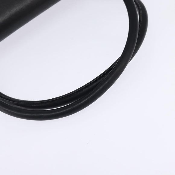 Salvatore Ferragamo Gancini Hand Bag Leather Black Silver Auth 148322