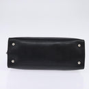 Salvatore Ferragamo Gancini Hand Bag Leather Black Silver Auth 148322-5