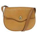 Christian Dior Shoulder Bag Leather Brown Gold Auth 148323-1