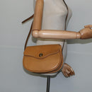 Christian Dior Shoulder Bag Leather Brown Gold Auth 148323-21
