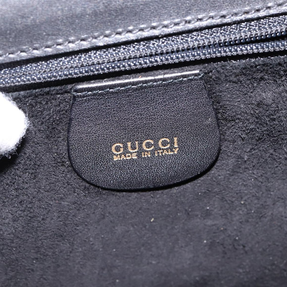 GUCCI Clutch Bag Leather Black Auth 148324