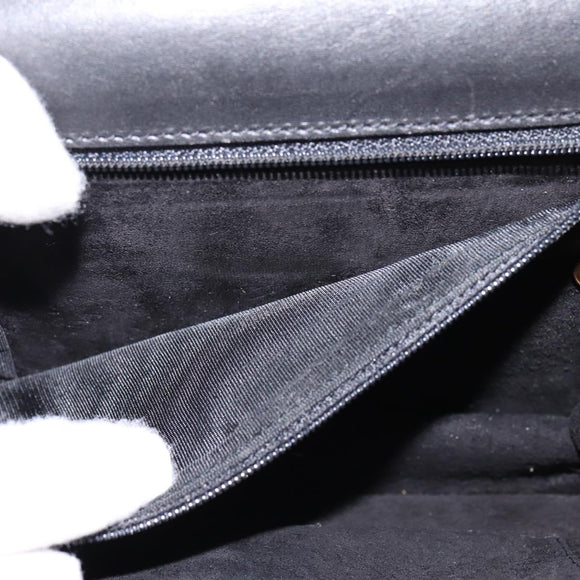 GUCCI Clutch Bag Leather Black Auth 148324