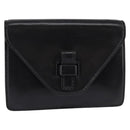 GUCCI Clutch Bag Leather Black Auth 148324-1