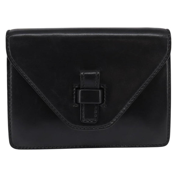 GUCCI Clutch Bag Leather Black Auth 148324