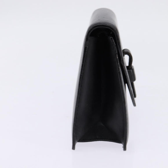 GUCCI Clutch Bag Leather Black Auth 148324