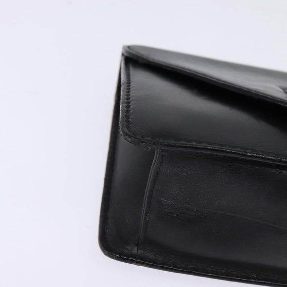 GUCCI Clutch Bag Leather Black Auth 148324