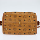 MCM Logogram Vicetos Boston Bag PVC 2way Brown Gold Auth 148327-5