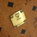 MCM Logogram Vicetos Boston Bag PVC 2way Brown Gold Auth 148327-12