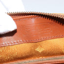 MCM Logogram Vicetos Boston Bag PVC 2way Brown Gold Auth 148327-18