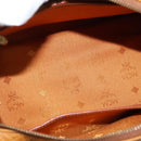 MCM Logogram Vicetos Boston Bag PVC 2way Brown Gold Auth 148327-11