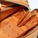 MCM Logogram Vicetos Boston Bag PVC 2way Brown Gold Auth 148327-19