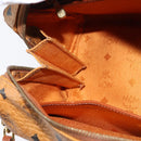 MCM Logogram Vicetos Boston Bag PVC 2way Brown Gold Auth 148327-20