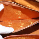 MCM Logogram Vicetos Boston Bag PVC 2way Brown Gold Auth 148327-22