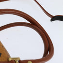 MCM Logogram Vicetos Boston Bag PVC 2way Brown Gold Auth 148327-8