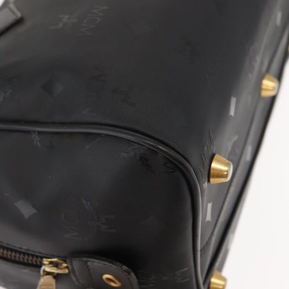 MCM Vicetos Logogram Hand Bag PVC 2way Black Gold Auth 148328