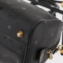 MCM Vicetos Logogram Hand Bag PVC 2way Black Gold Auth 148328-17