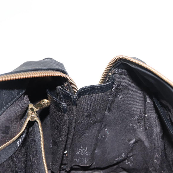 MCM Vicetos Logogram Hand Bag PVC 2way Black Gold Auth 148328