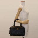 MCM Vicetos Logogram Hand Bag PVC 2way Black Gold Auth 148328-23