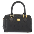 MCM Vicetos Logogram Hand Bag PVC 2way Black Gold Auth 148328-13