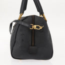 MCM Vicetos Logogram Hand Bag PVC 2way Black Gold Auth 148328-4