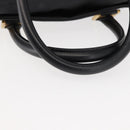 MCM Vicetos Logogram Hand Bag PVC 2way Black Gold Auth 148328-7