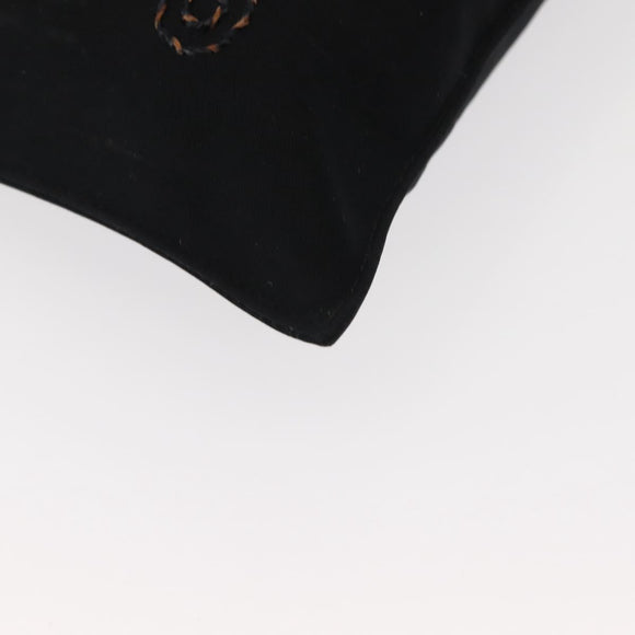 FENDI Shoulder Bag Nylon Black Gold Auth 148347