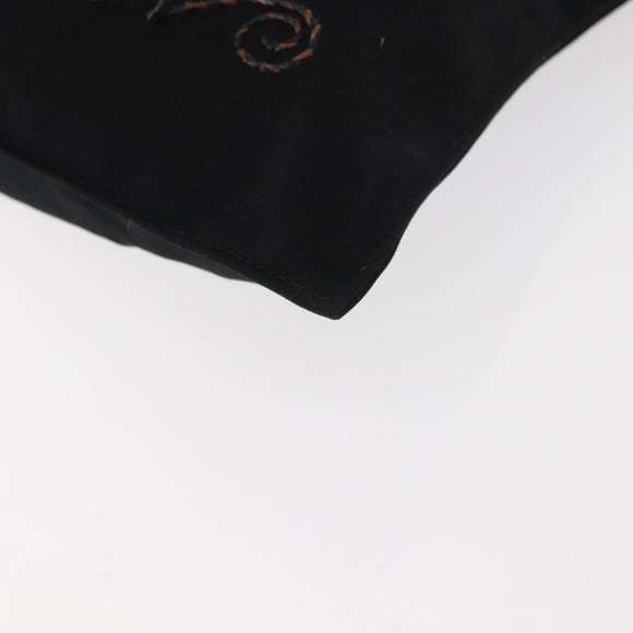 FENDI Shoulder Bag Nylon Black Gold Auth 148347