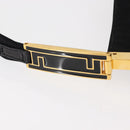 FENDI Shoulder Bag Nylon Black Gold Auth 148347-10