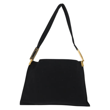 FENDI Shoulder Bag Nylon Black Gold Auth 148347 - 0