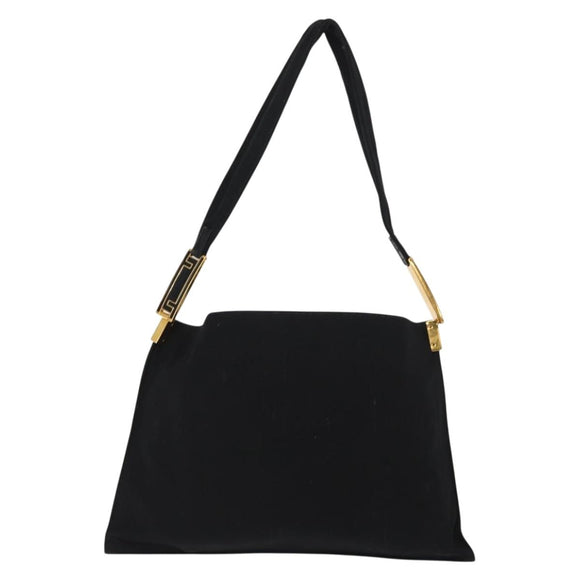 FENDI Shoulder Bag Nylon Black Gold Auth 148347