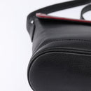 SAINT LAURENT Shoulder Bag Leather Black Gold Auth 148350-9