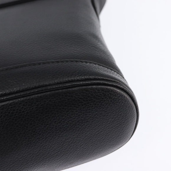 SAINT LAURENT Shoulder Bag Leather Black Gold Auth 148350