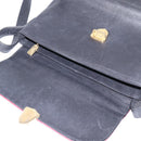 SAINT LAURENT Shoulder Bag Leather Black Gold Auth 148350-11