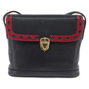 SAINT LAURENT Shoulder Bag Leather Black Gold Auth 148350-13