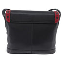 SAINT LAURENT Shoulder Bag Leather Black Gold Auth 148350-2