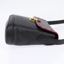 SAINT LAURENT Shoulder Bag Leather Black Gold Auth 148350-4