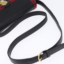 SAINT LAURENT Shoulder Bag Leather Black Gold Auth 148350-7