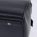 CELINE Hand Bag Leather 2way Navy Gold Auth 148353-18