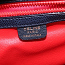 CELINE Hand Bag Leather 2way Navy Gold Auth 148353-19