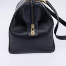 CELINE Hand Bag Leather 2way Navy Gold Auth 148353-3