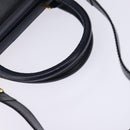 CELINE Hand Bag Leather 2way Navy Gold Auth 148353-7
