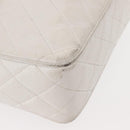 CHANEL Matelasse Chain Shoulder Bag Caviar Skin White Gold CC Auth 148356-8