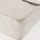 CHANEL Matelasse Chain Shoulder Bag Caviar Skin White Gold CC Auth 148356-15