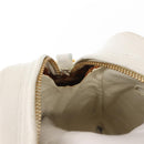 CHANEL Matelasse Chain Shoulder Bag Caviar Skin White Gold CC Auth 148356-11