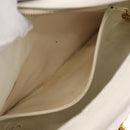 CHANEL Matelasse Chain Shoulder Bag Caviar Skin White Gold CC Auth 148356-21